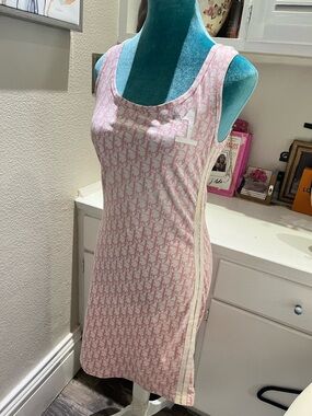 Vintage Dior Pink Monogram Dress